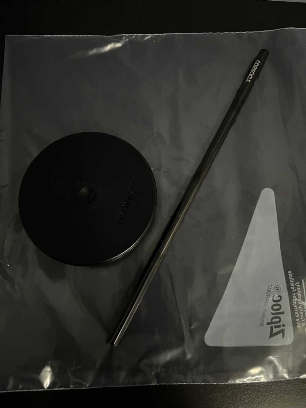 Corkcicle Replacement Lid and Straw Set Black Barely Used for Water Cup Tumbler